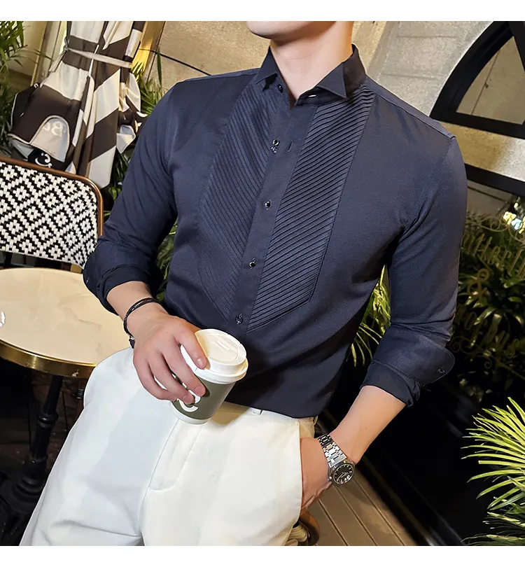 2406040737560321700.webp Slim-fit Men's Wedding Dress Banquet Performance Shirt - Image 15