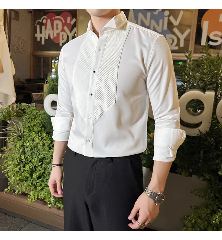2406040737580326100.webp Slim-fit Men's Wedding Dress Banquet Performance Shirt - Image 13