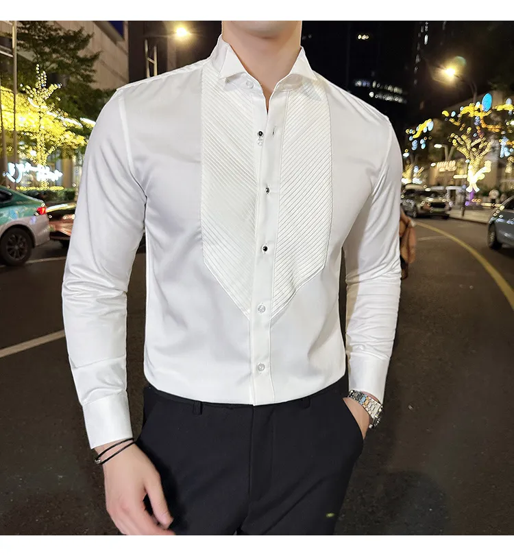 2406040738050328300.webp Slim-fit Men's Wedding Dress Banquet Performance Shirt - Image 7