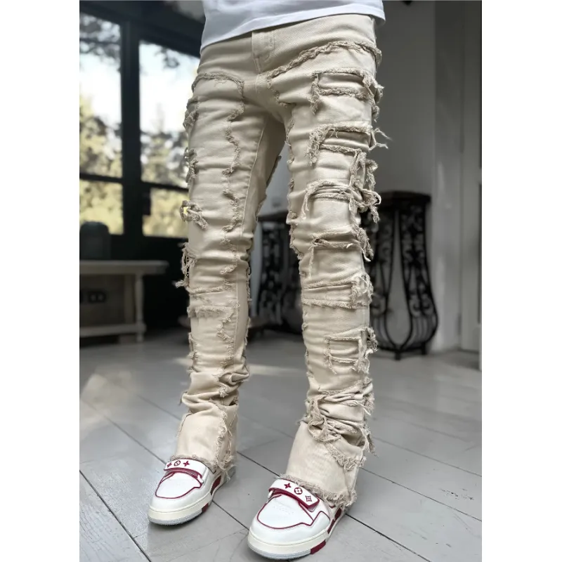 b9698bac-2308-4c25-aba6-2ab957a6a0c9.webp Men Trousers Individual Patched Pants Long Tight Fit Stacked Jeans For Mens Clothing - Image 18