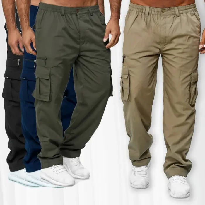 Men's Casual Multi-pocket Loose Straight Cargo Pants - Image 1